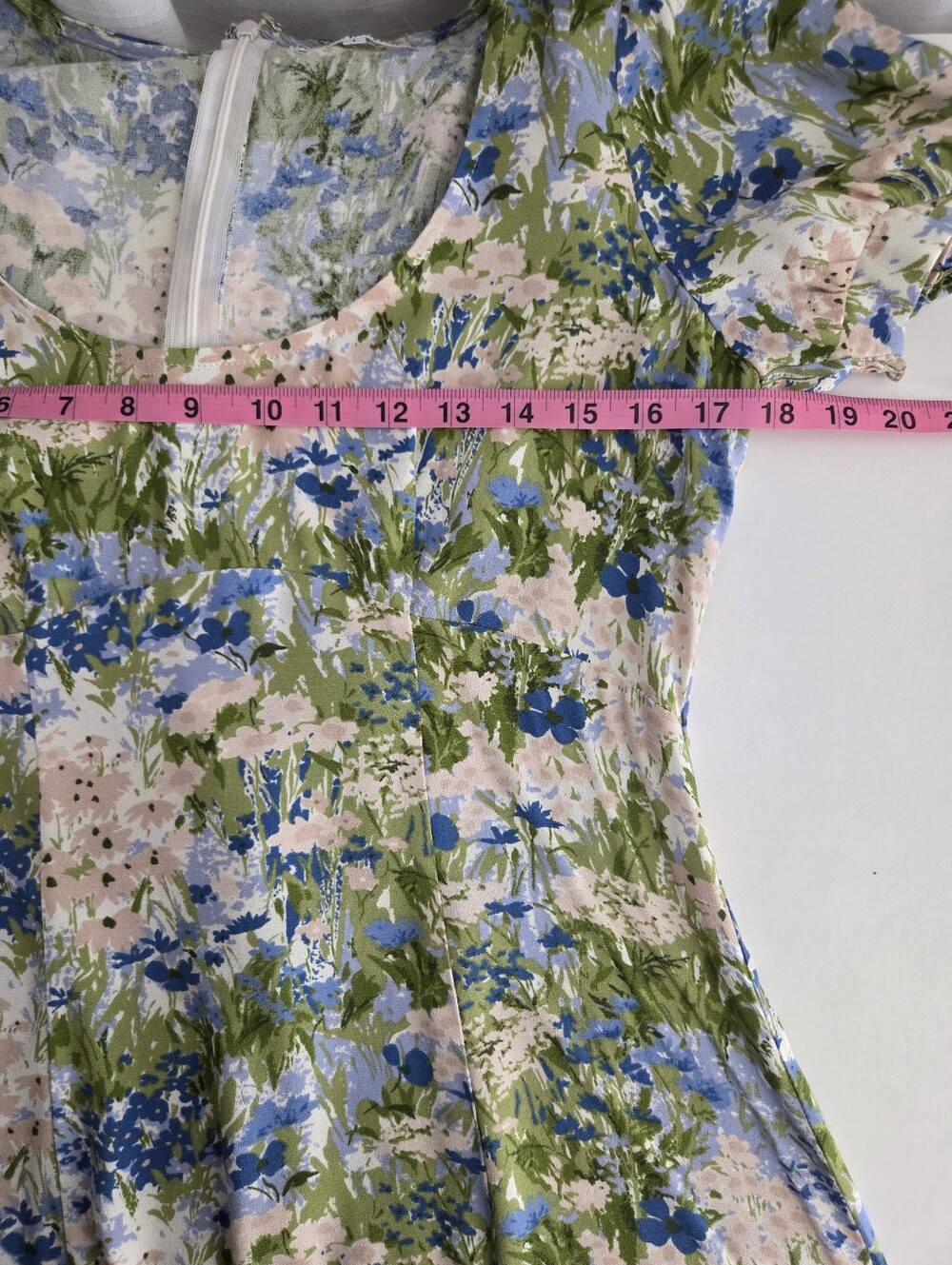 Reformation Georgica Floral Watercolor Fit and Flare Babydoll Mini Dress - Picture 13 of 15
